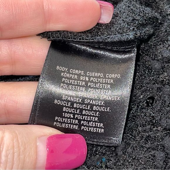 Anthropologie Deletta Black Boucle Shimmer Sequin Peplum Sweater L - Picture 4 of 4